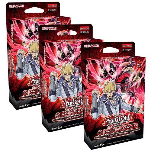 Deck Estrutural Yugioh - O Rei Carmesim - Kit C/3