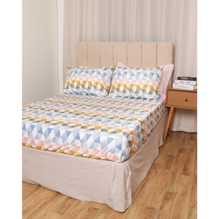 Jogo De Cama Casal Andreza 3 Peças Estampa Geométrica Branco