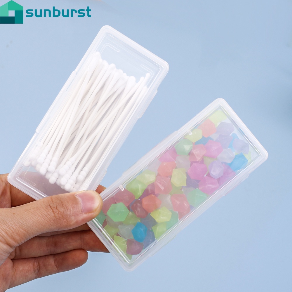 Home Caixa De Embalagem Simples/Portátil À Prova De Poeira Armazenamento De Artigos Pequenos Com Tampa/Jóias Transparentes Para Viagem Medicamentos Cosméticos Organizadora De Cotonete Palitos De Dente em Oferta na Shopee