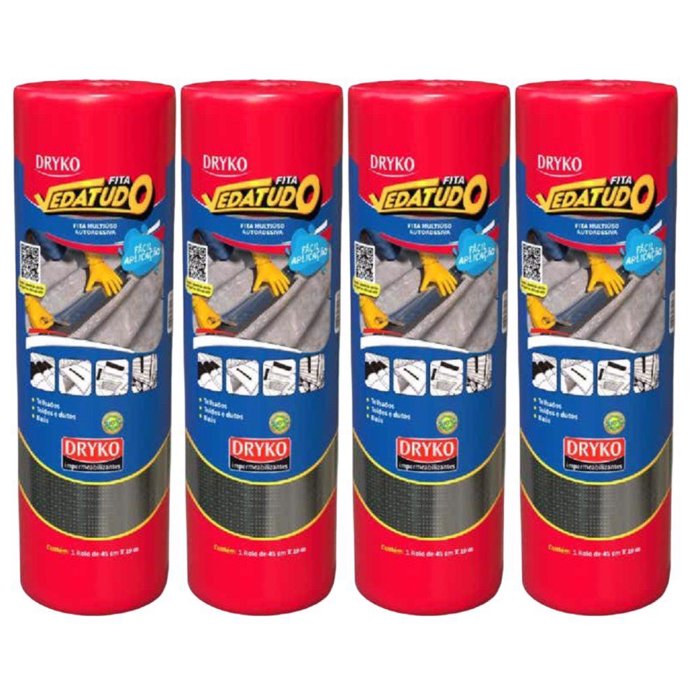 Fita Autoadesiva Asfáltica Vedatudo 45 cm x 10 m 4 Unidades DRYKO em Oferta na Shopee