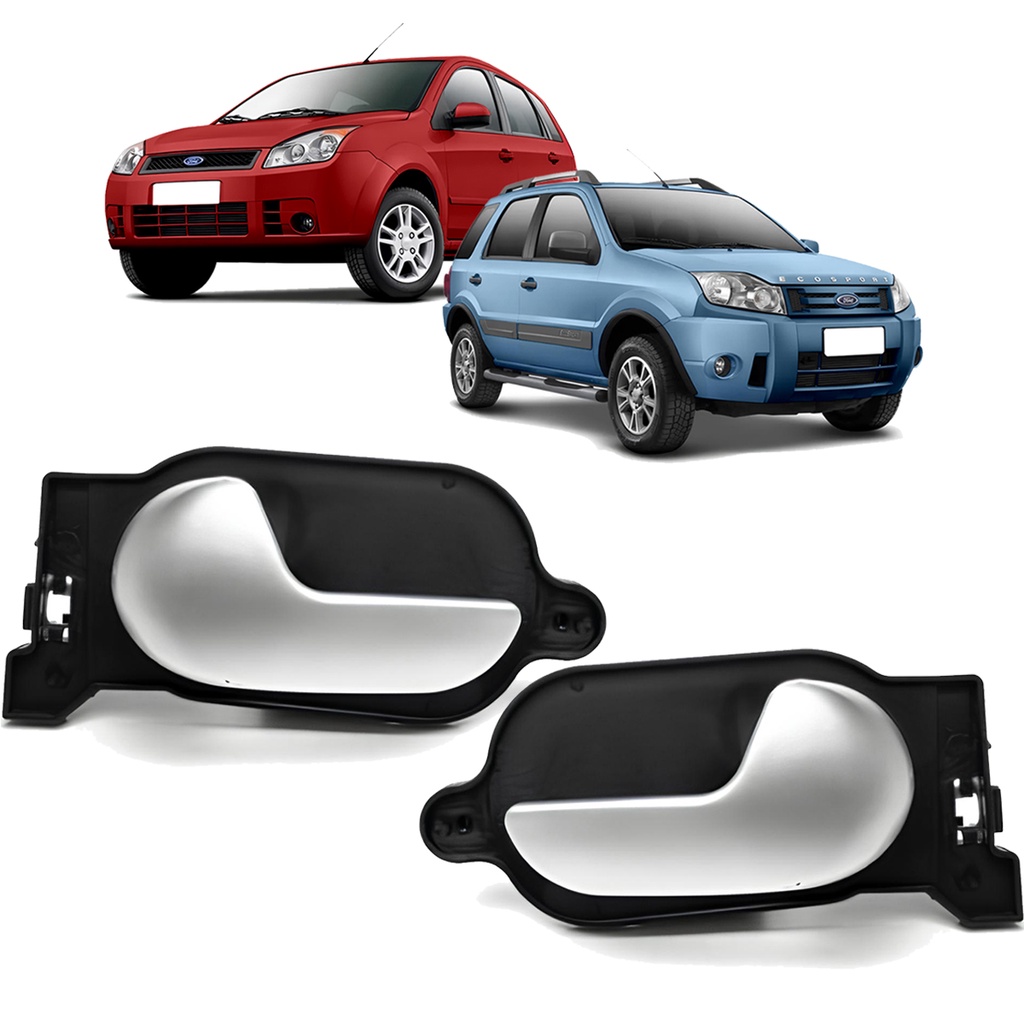 Par Gatilho Maçaneta Porta Fiesta 2002 a 2014 Ecosport 2003 a 2012 Prata