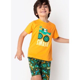 Pijama Manga Curta Algodão Menino Monster Truck - Puket