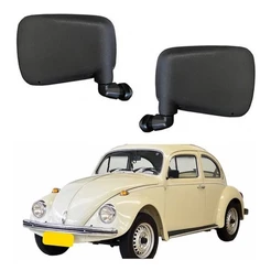 Espelho ( Par ) Retrovisor Externo Preto Pe Plastico Fusca