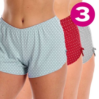Kit 3 Shortinhos Estampados de Pijama para Dormir estilo Bermudinha Shortinho curto Confortável para o Dia a Dia em casa Short Doll