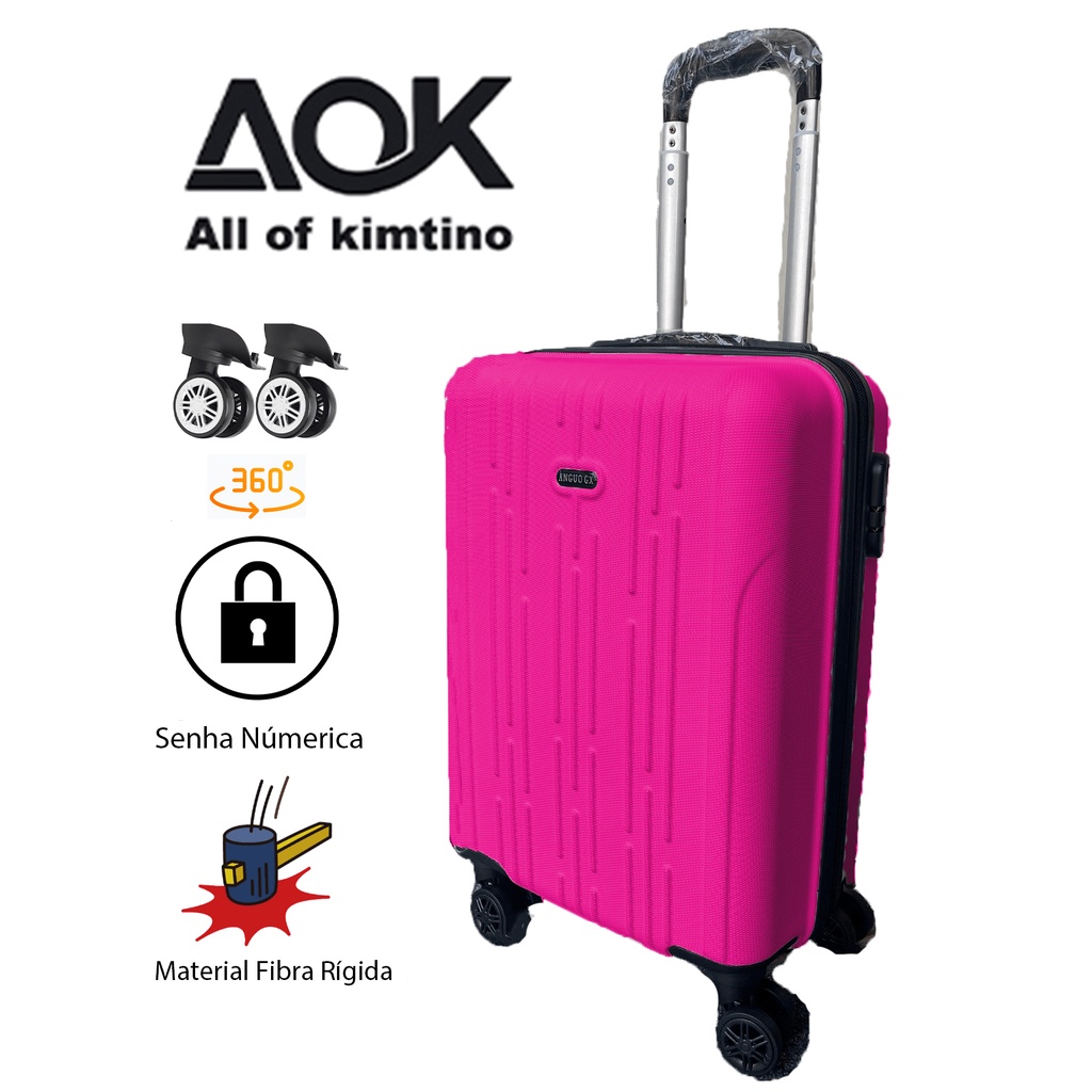 Mala De Bordo Viagem Nacional Internacional Com 4 Rodas 360º 9 kg Com Trava De Encaixe, Cadeado Embutido, Divisório Interno, Envio A Cor Aleatória