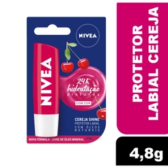 Protetor Labial Nivea Cereja Shine - Lip Balm 4,8g