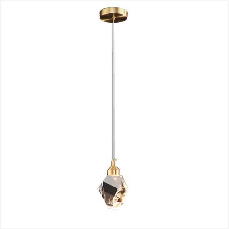 Luminária Pendente Pedra Cristal Lapidada 3w 3 em 1 Sala Quarto Mesa Nobre Luz