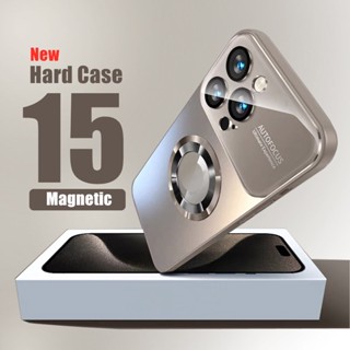 Capa Rígida Magnética Para iPhone 15 14 Pro Max 14 Plus 13 12 Proteção Da Lente Câmera Anti-Choque Carregamento Sem Fio À Prova De