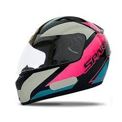 Capacete EBF Spark Mixed Blue Preto/ Rosa