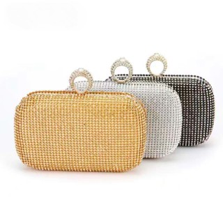 Cravejado Diamond Night Clutch Bag com bolsa de ombro de corrente Carteira de casamento feminino