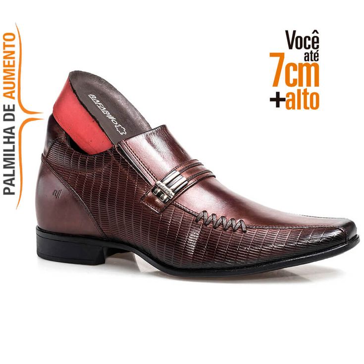 Sapato Rafarillo Alth Aumenta Altura 7cm 3263 Marrom Mogno em Oferta na Shopee