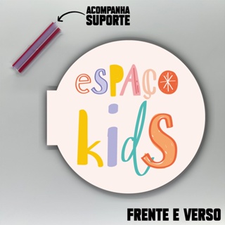 Placa Dupla Face Uso Externo - Espaço Kids 2 em Oferta na Shopee
