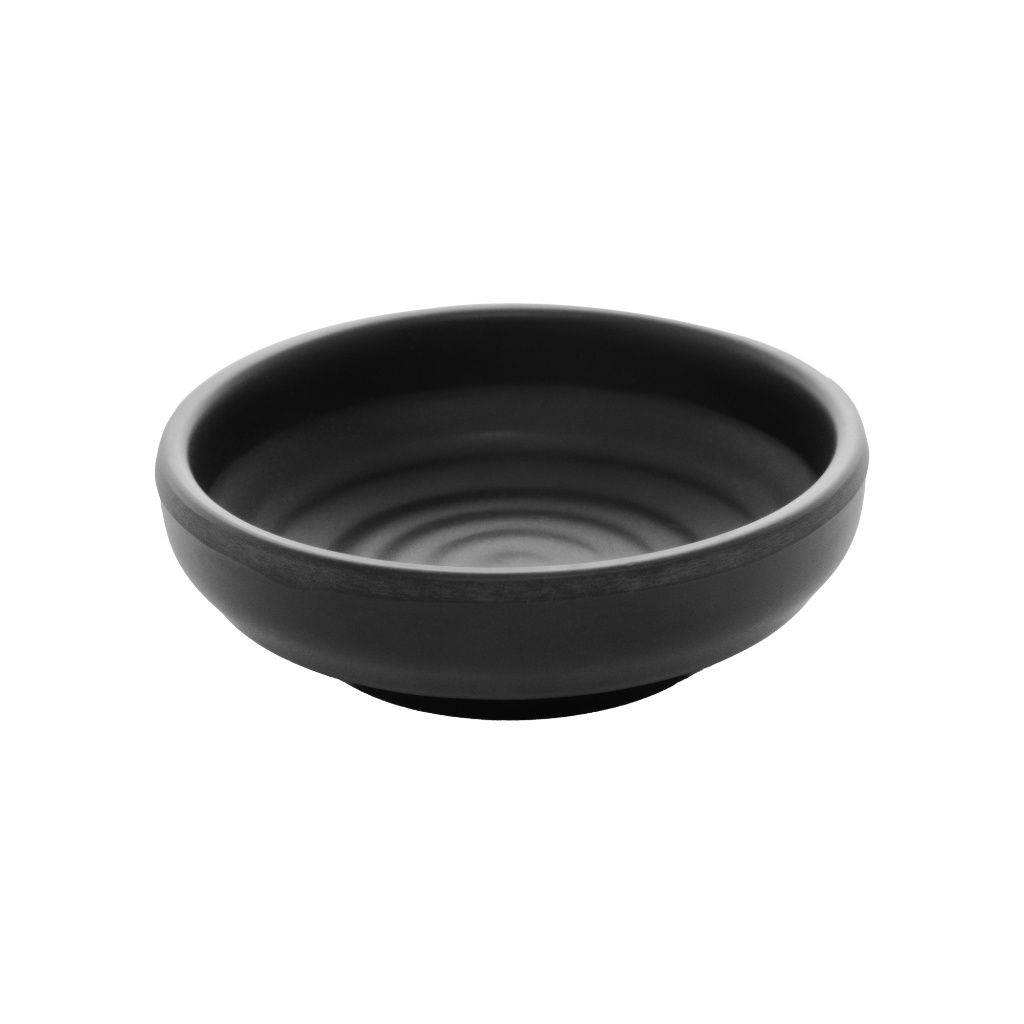 Porta Shoyu Redondo de Melamina Tóquio Preto 7cm Lyor Sushi Louça Japonesa