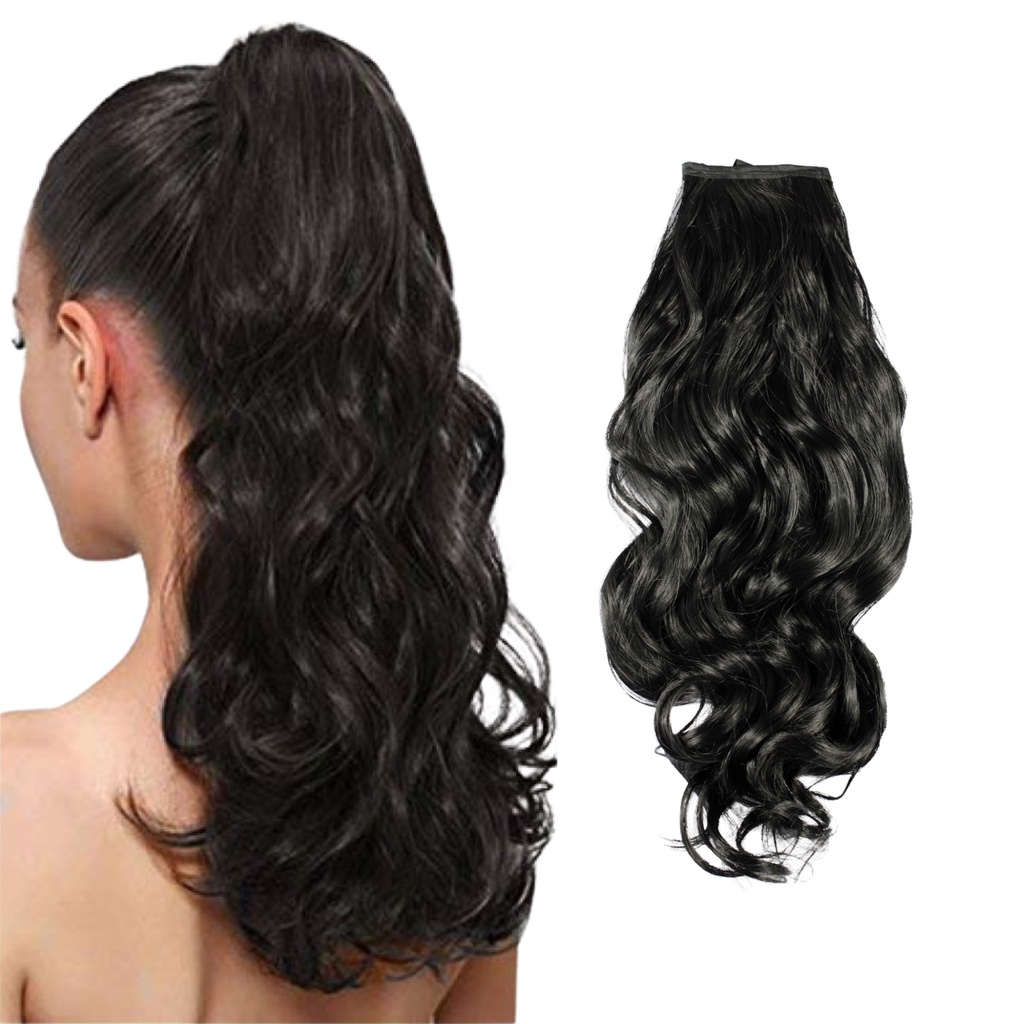 Aplique Rabo de Cavalo Ondulado Alongamento para Cabelo em Oferta na Shopee