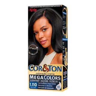 Tintura Creme Cor & Ton Megacolors Preto Onix 1.110