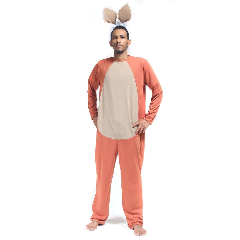 Fantasia Coelho Caramelo Macacão Adulto C/ Orelhas Poliester em Oferta na Shopee