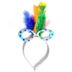 Tiara Carnaval Com Penas Coloridas Tamanho Único Unissex
