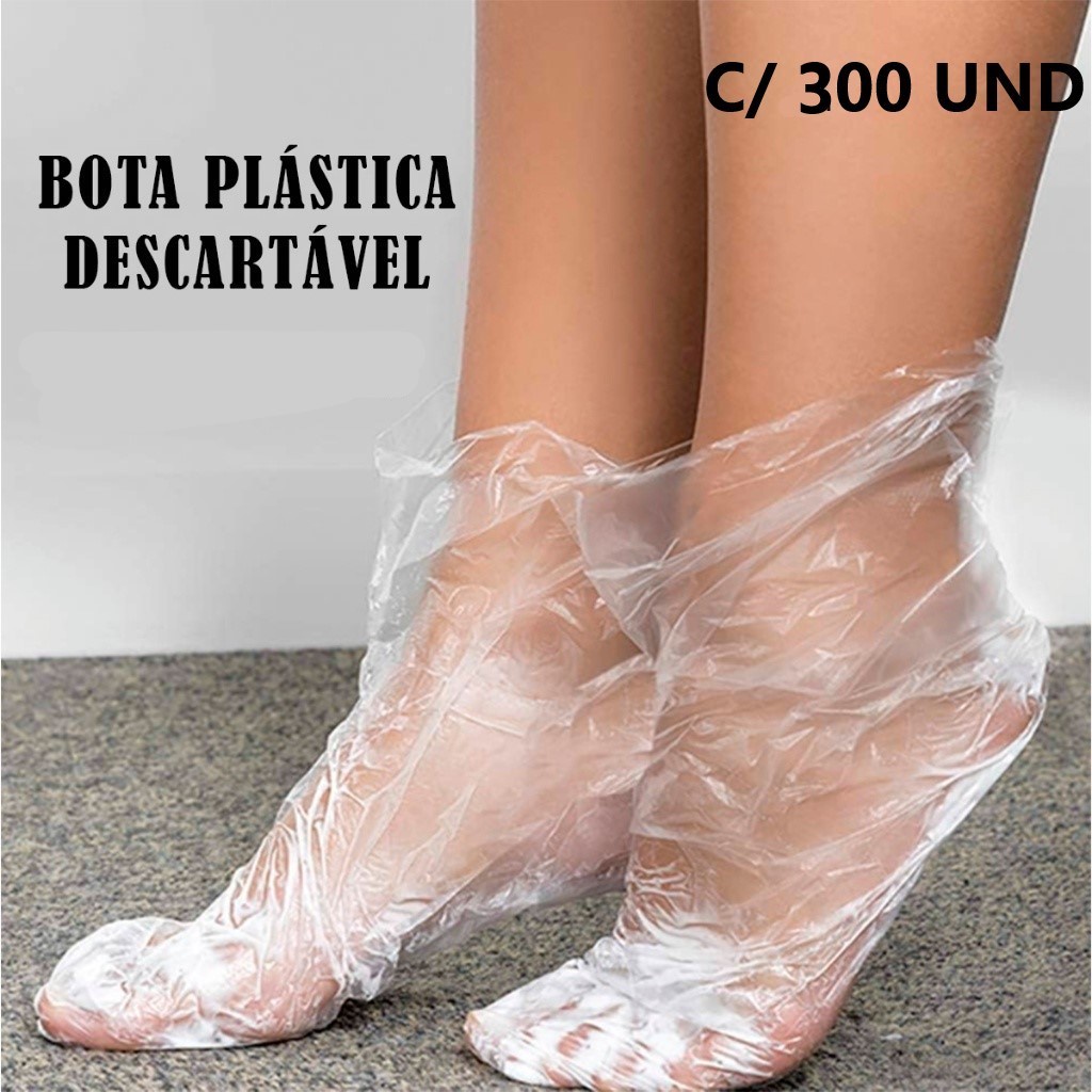 Kit Com 300 unidades de Botas Plásticas Descartável em Oferta na Shopee