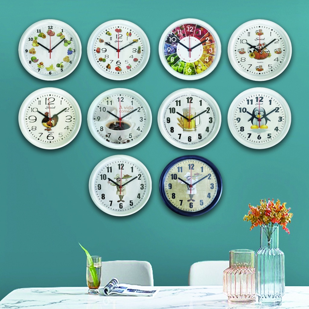 Relógio de Parede 24cm Redondo COZINHA Bela casa utilidades