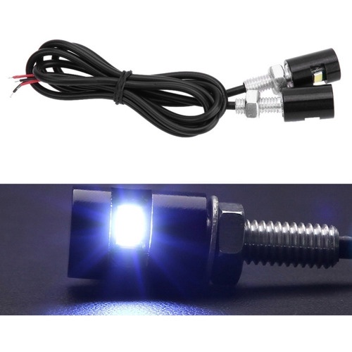 Parafuso De Placa Luz Led Branco Moto/ Carro - Par Preto