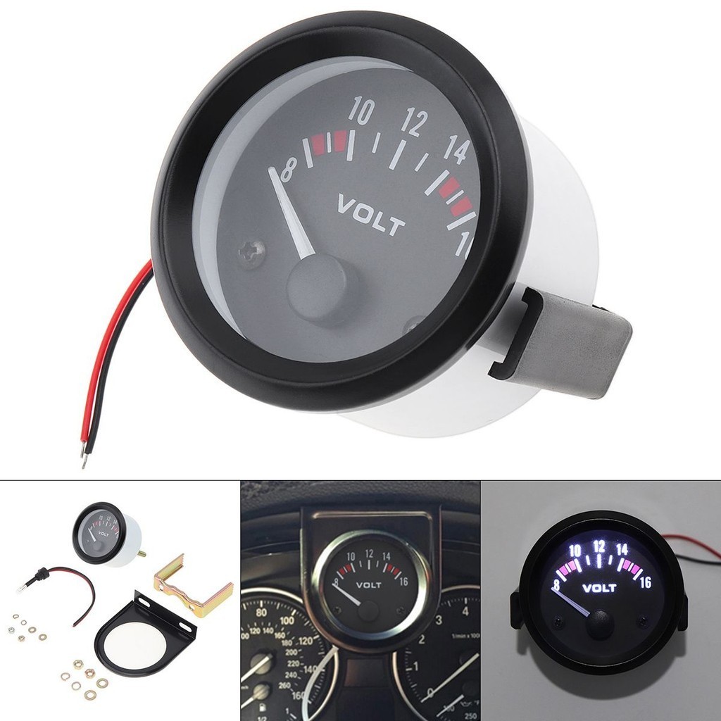Voltímetro Universal De 2 Polegadas 52mm 12V De Carro Medidor De Tensão