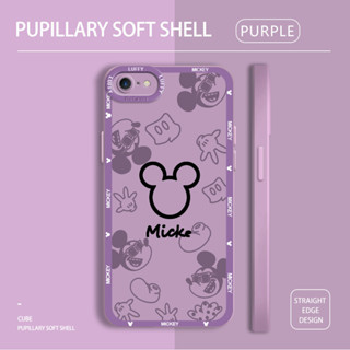 Para O iPhone 7 Plus 8 SE 2020 2022 6 6s Cartoon Line Chart Mickey Mouse Casing Full Cameras Capa De Silicone Macia TPU Protetora À Prova De Choque Telefone