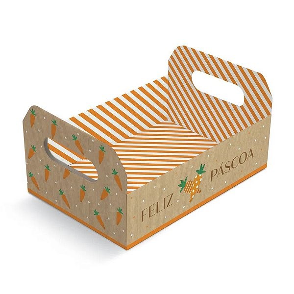 Caixote De Papel Cartão - Kraft Cenoura - 1 unidade - Cromus Páscoa - Rizzo - Home & Living