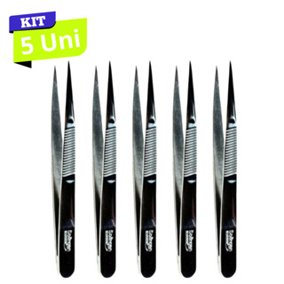 Kit 5 Pinças Solingen Ponta Agulha Designer Sobrancelhas - Prata em Oferta na Shopee