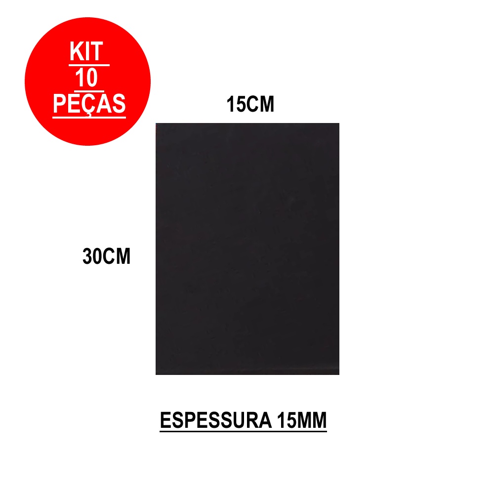 BORRACHA PISO TATAME EVA 15 mm x 15 x 30cm (KIT 10 PEÇAS)