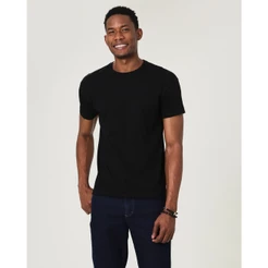 Camiseta Básica Masculina Gola Texturizada Em Algodão