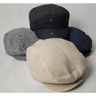 Boina Masculina Moda Outono/Inverno/Retrô/Britânico/Casual Para Primavera botao frontal