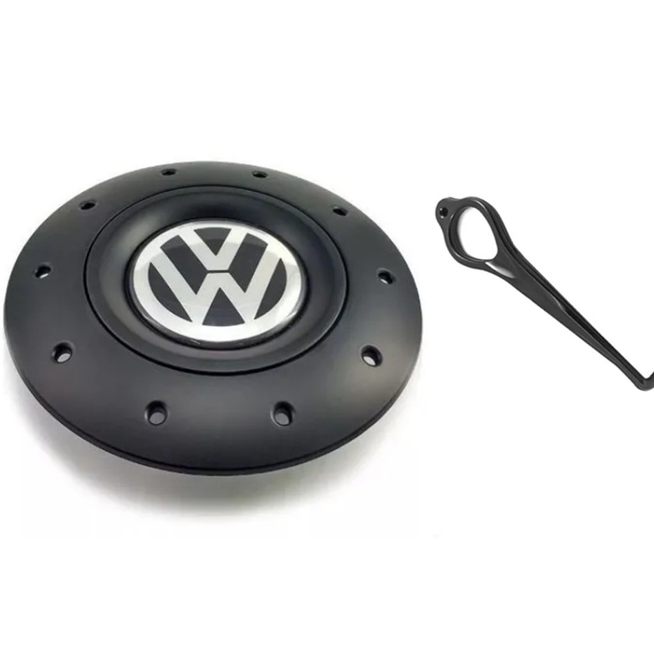 Calota Central + Chave Modelo Amarok 4 Furos Gol Voyage Saveiro Parati p/ Roda De Ferro 4x100 Aro 13 14 15