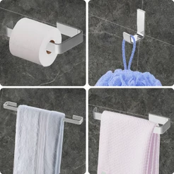 Kit Acessorios Para Banheiro Quadrado 4 Peças Cromado Ss