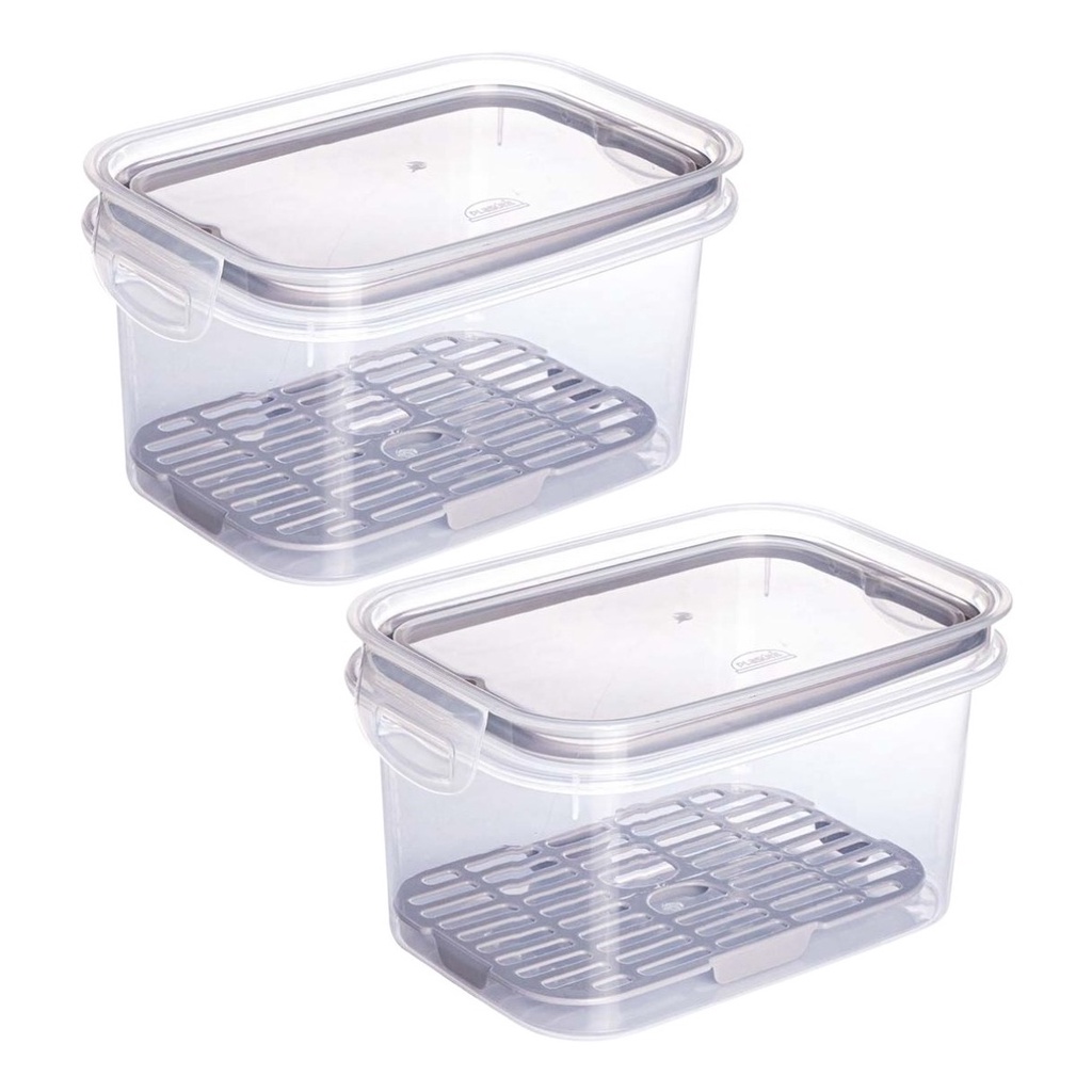 Kit 2 Pote Hermetico Plástico Porta Alimentos Frios 1.2L em Oferta na Shopee