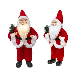 Papai Noel Boneco Natal 40cm Enfeite Luxo Barba Iluminada Decoracao Natalina em Oferta na Shopee