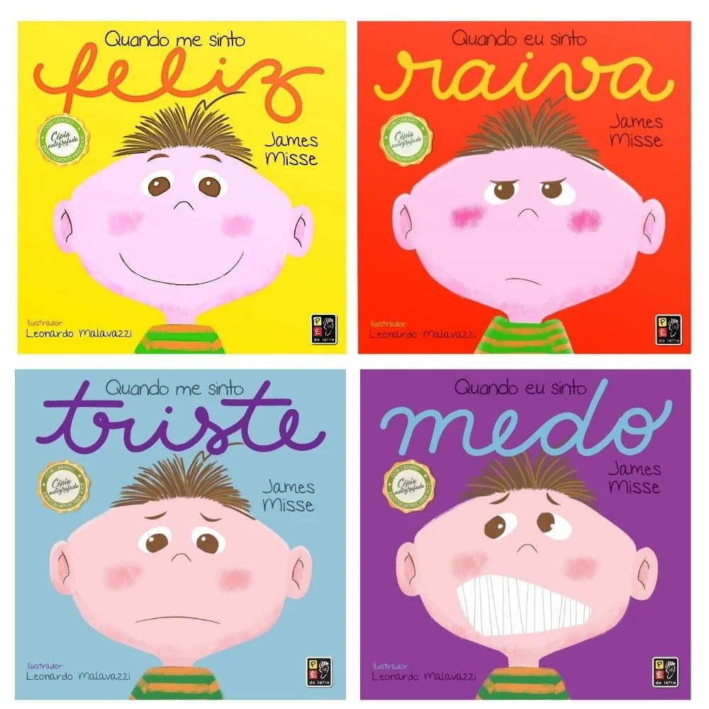 Coleção Quando eu me sinto | Raiva, Medo, Triste e Feliz | Kit com 4 Livros em Oferta na Shopee