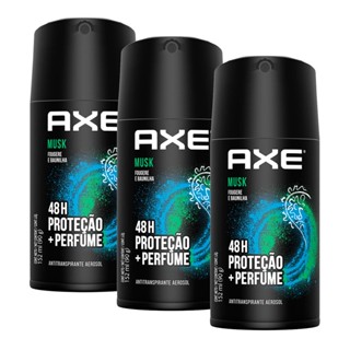 Kit 3 Desodorante Antitranspirante Axe Musk Aerossol 152ml