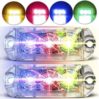 Par De Farol RGB Endereçável AJK Com 3 LEDs De 6W Versátil E Personalizável Com Lente Em Policarbonato Resistente