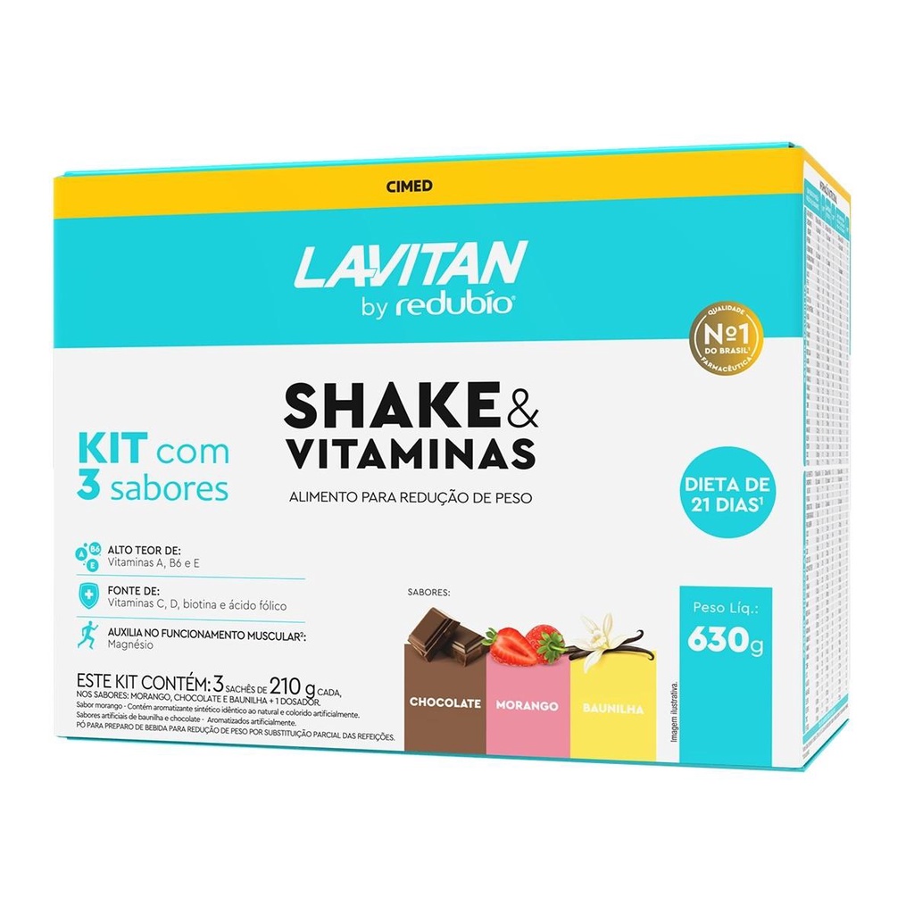 Lavitan Redubío Shakes&Vitaminas C/3 Sabores 630g Dieta 21/d