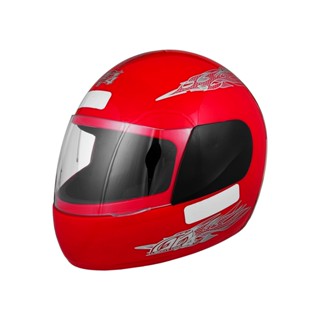 Capacete Vermelho Tamanho 58 ProTork Viseira Cristal Casco Em ABS E Cinta Jugular Com Fecho Revestido Em EPS