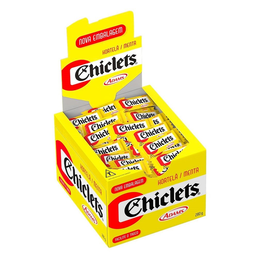 Goma de Mascar Chiclets Hortelã 2,8g  Display 100 Unidades - Food & Beverages