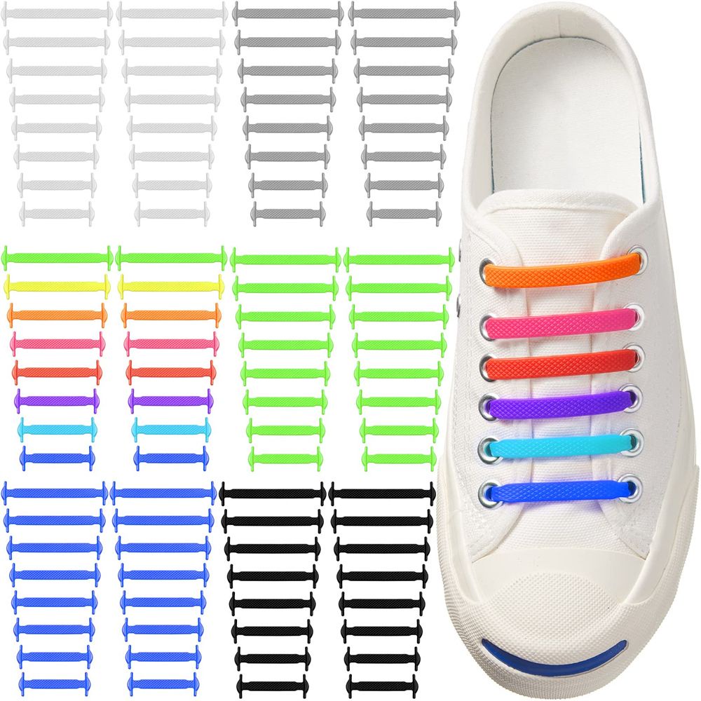 【 Ready Stock 】 16Pcs Elástico Sem Atacadores Para Adultos Rendas De Silicone Sapatos Tênis Crianças