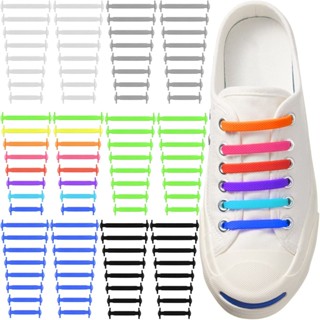 【 Ready Stock 】 16Pcs Elástico Sem Atacadores Para Adultos Rendas De Silicone Sapatos Tênis Crianças