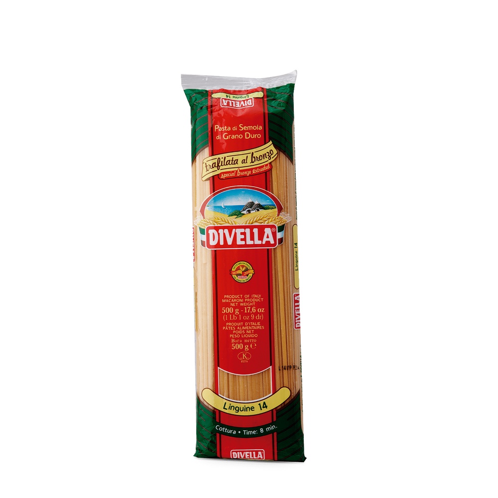 MACARRÃO DIVELLA 14 LINGUINE TRAFILATA AL BRONZO 500G