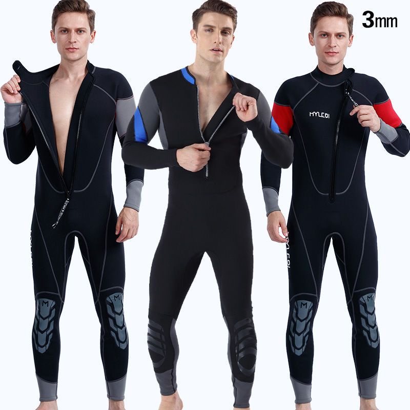 Roupas de mergulho de neoprene 3MM, roupa de mergulho para homens, roupa de mergulho ao ar livre, protetor solar, roupa de banho de mergulho quente