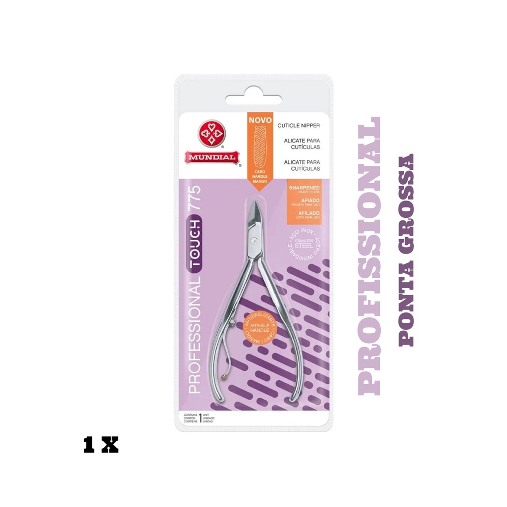 Alicate De Cutícula Profissional 775 Inox Touch Mundial em Oferta na Shopee