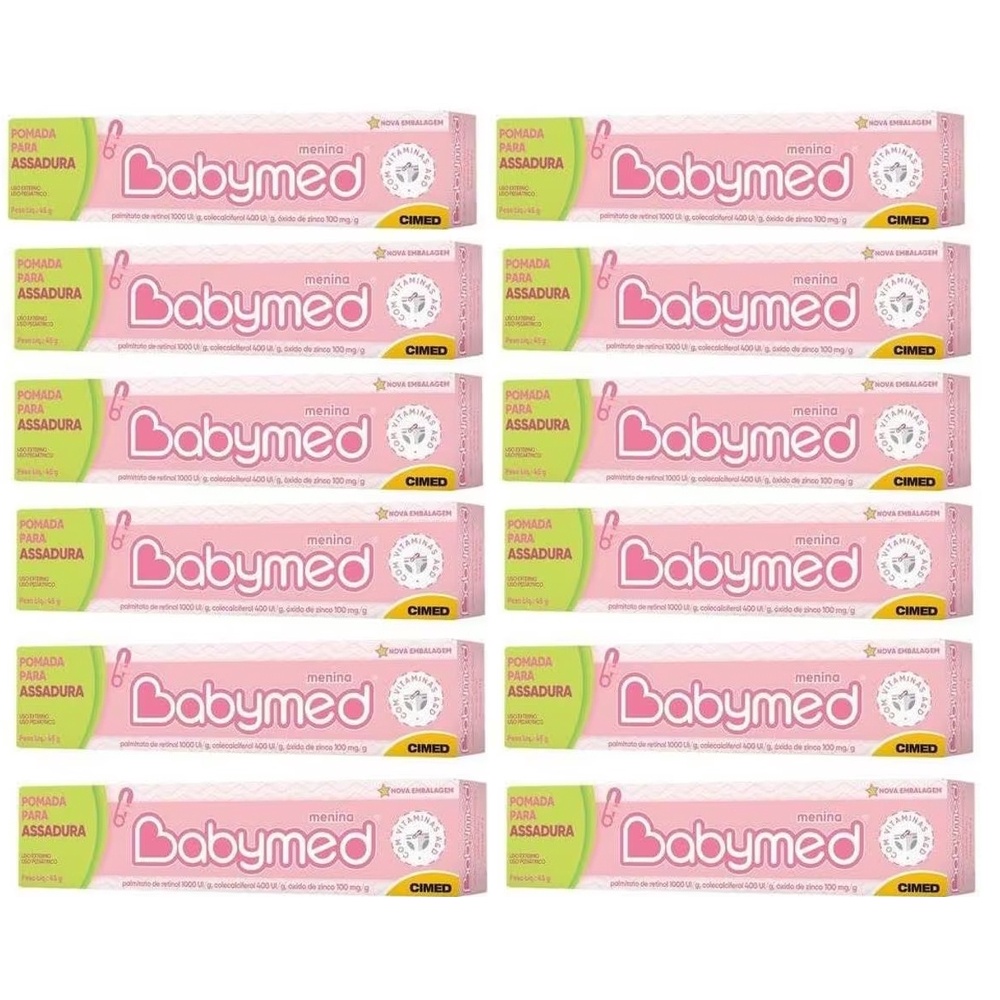 KIT POMADA PARA ASSADURA C/12 BABYMED 45G ROSA