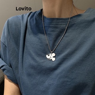 Lovito Colares De Corrente Casual De Desenho Animado Para Mulheres LNA32042 (Prata)