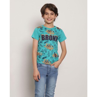 Camiseta Manga Curta Infantil Estampa Sortida Verde