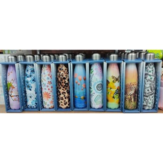 Garrafa Térmica Aço Inox Estampada Floral Animais 500ml Academia Fitness